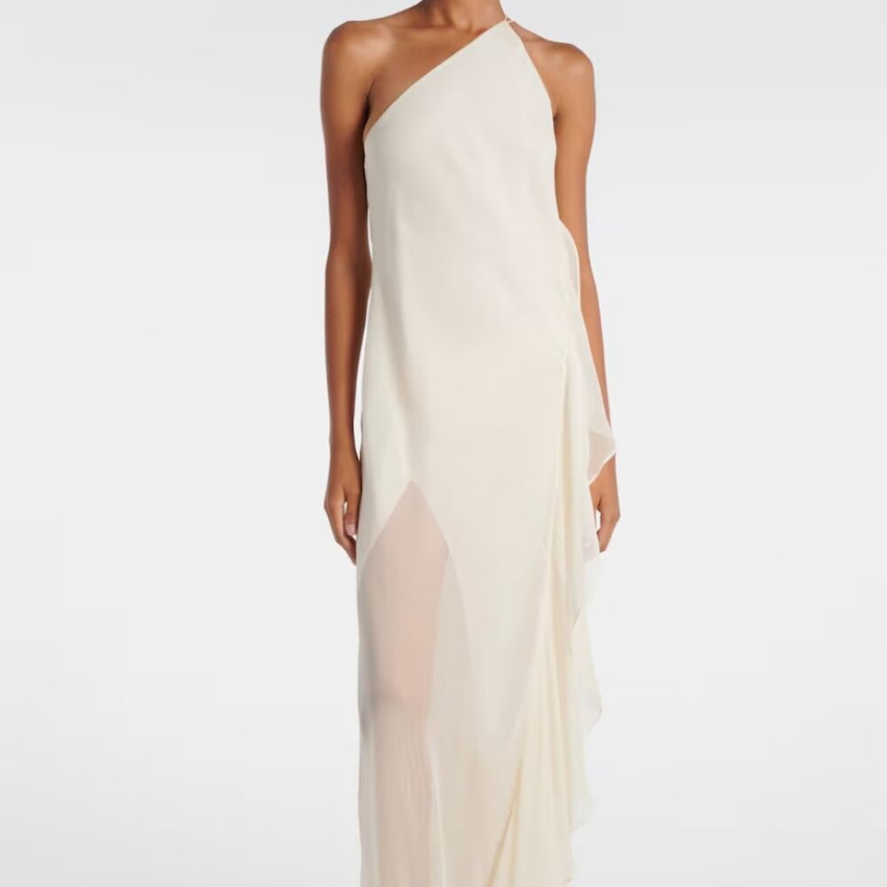 The Sei- One-shoulder ruffled silk gown